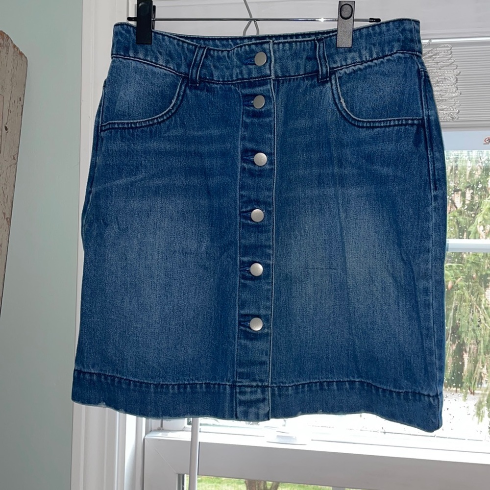 H&M denim skirt with buttons! Size 12 and never worn